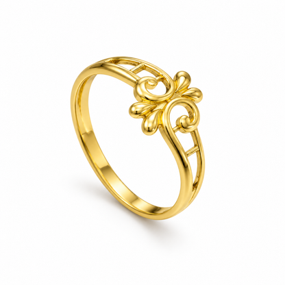 9K Gold Swirl Ring Size 12