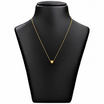 18K Gold Single Textured Ball Chain