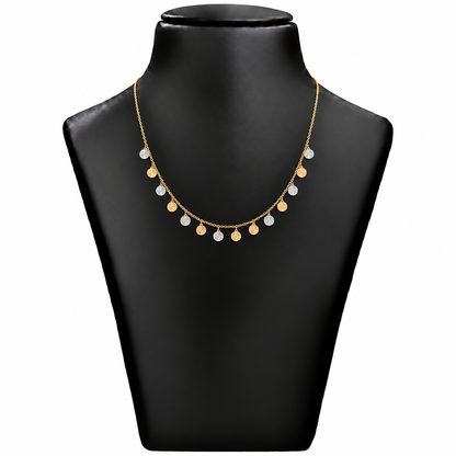 18K Gold Two-Tone Disc Charm Chain