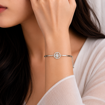 Snowflake Charm 92.5 Sterling Silver Bracelet
