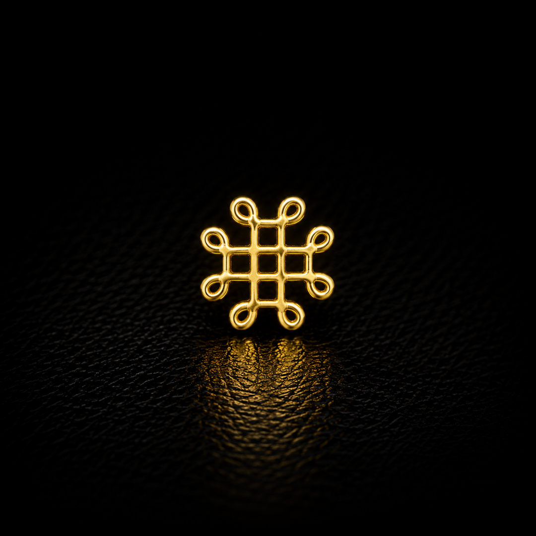 Golden Grid Gold-Plated Silver Nose Pin