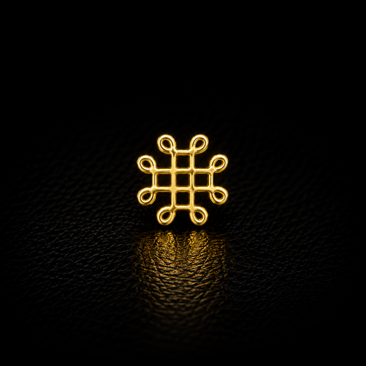 Golden Grid Gold-Plated Silver Nose Pin