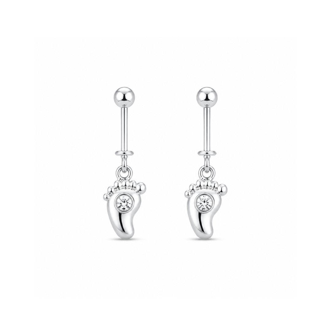 Tiny Steps Sterling Silver Baby Feet Bugadi
