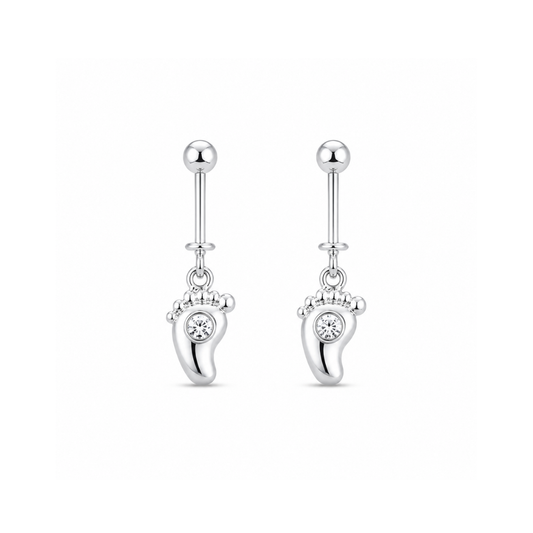 Tiny Steps Sterling Silver Baby Feet Bugadi