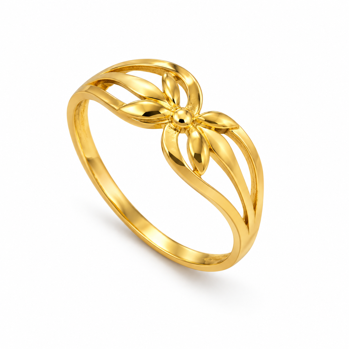 9K Gold Petal Ring Size 18
