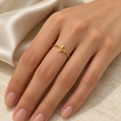 9K Gold Twin Heart Ring Size 13