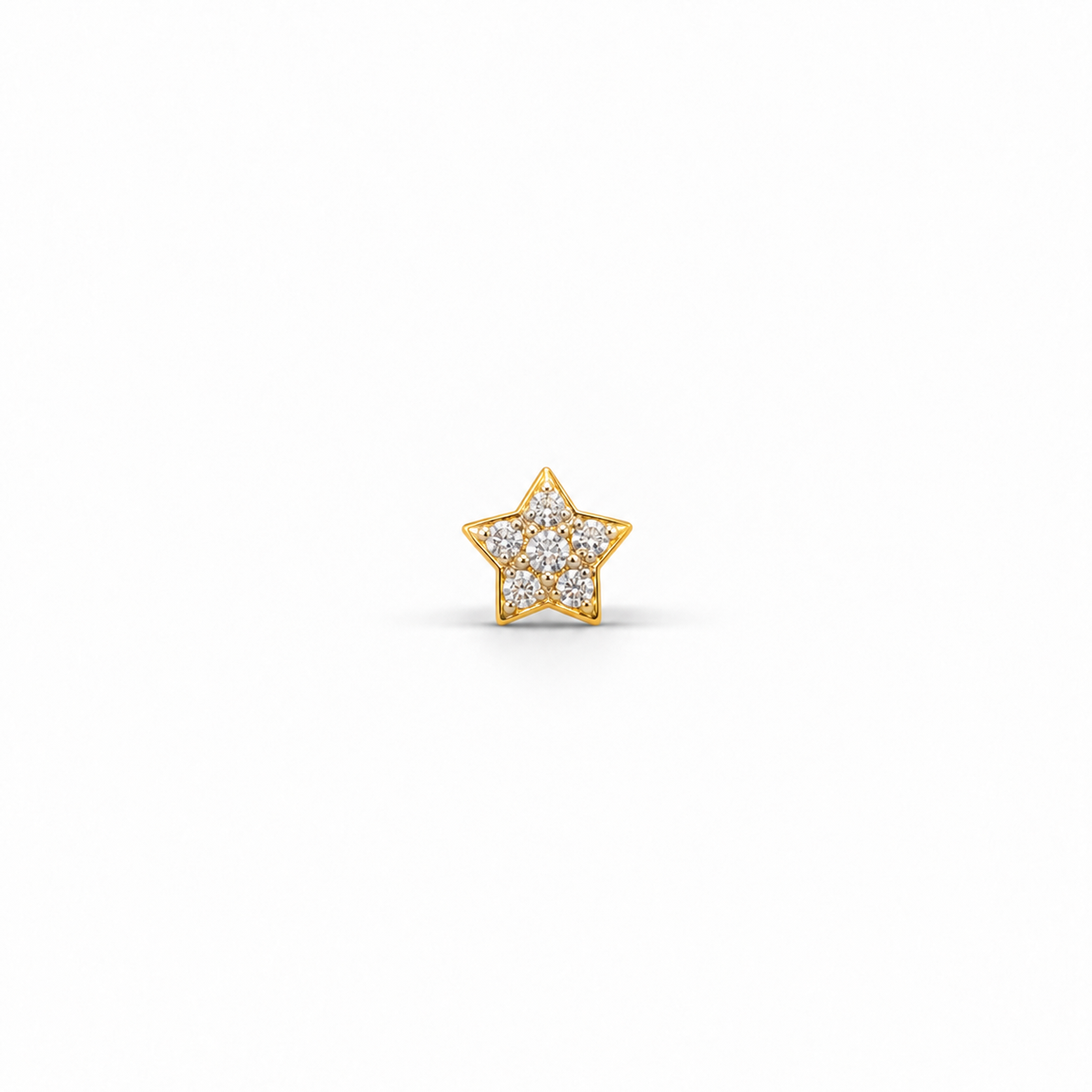 Gold Six-Stone Star Nosepin