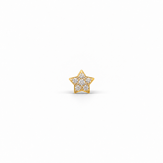 Gold Six-Stone Star Nosepin