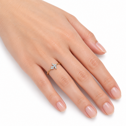 Diamond Geometric Butterfly Ring