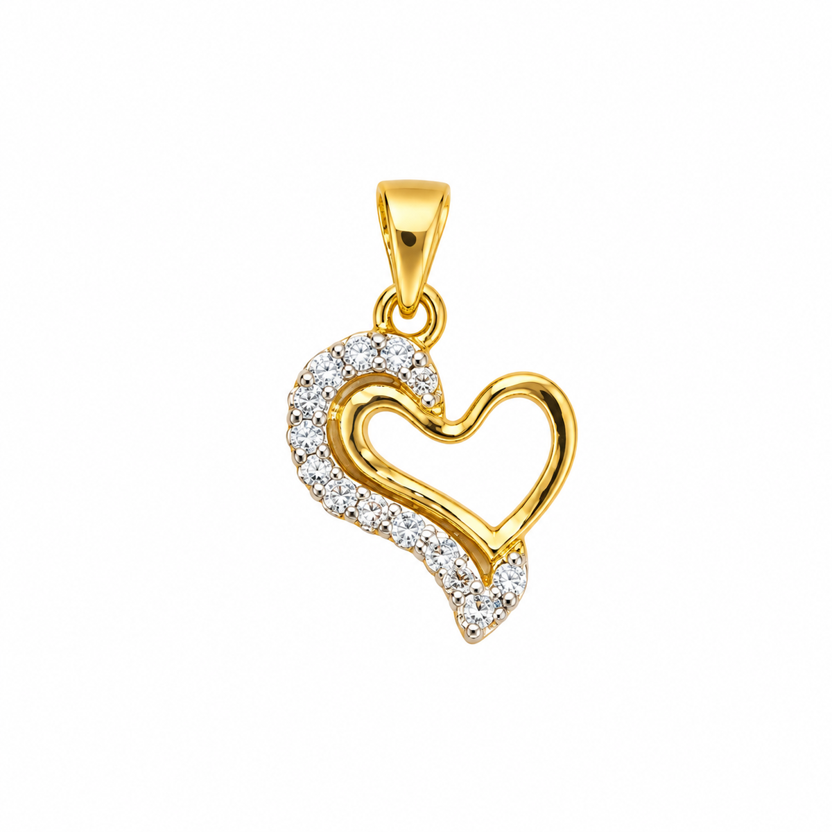 9K Gold Sparkling Heart Pendant