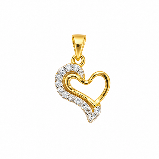 9K Gold Sparkling Heart Pendant