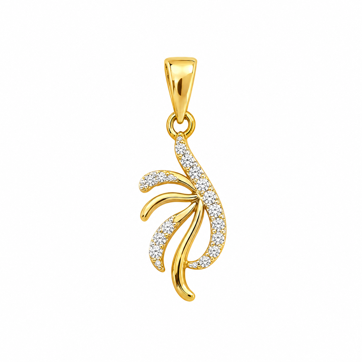 9K Gold Leaf Flame Pendant