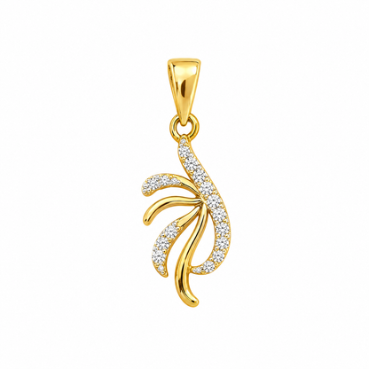 9K Gold Leaf Flame Pendant
