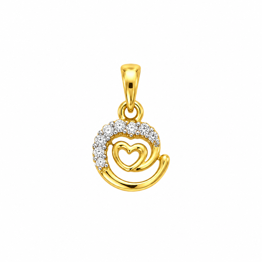 9K Gold Swirl Heart Pendant