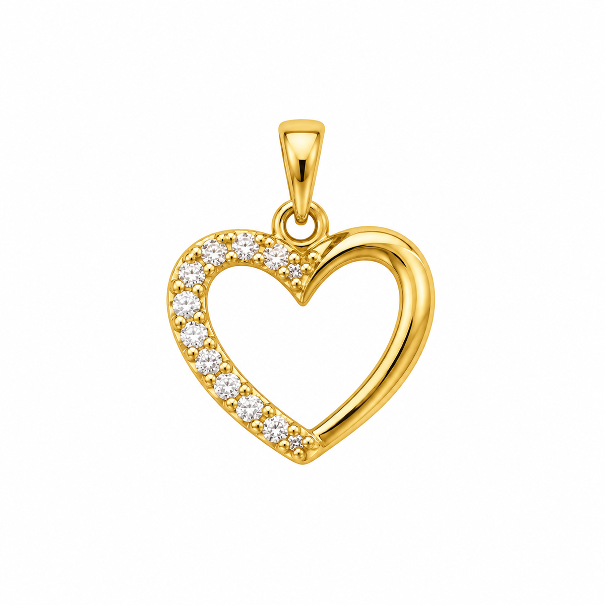 9K Gold Open Heart Pendant