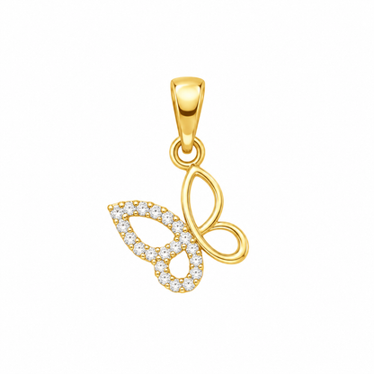 9K Gold Sparkling Butterfly Pendant