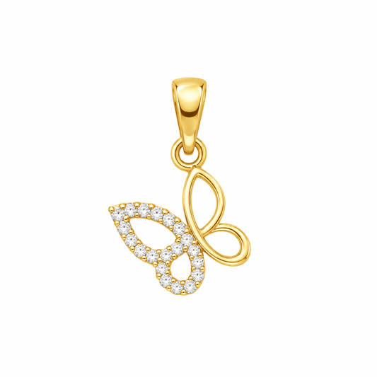 9K Gold Sparkling Butterfly Pendant