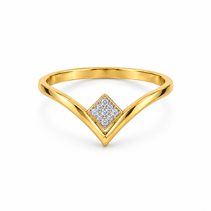 Diamond V Shape Geometric Ring