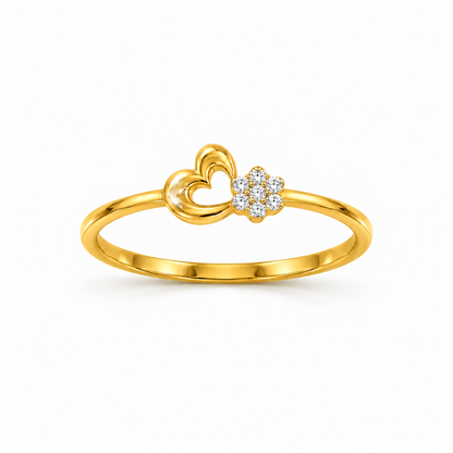 Diamond Open Heart Floral Cluster