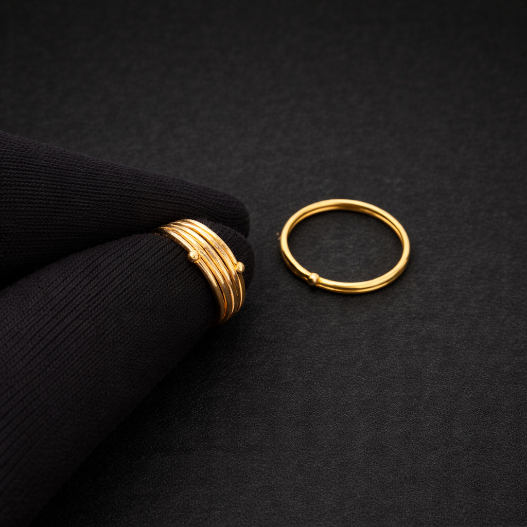 Golden Harmony Silver Toe Ring