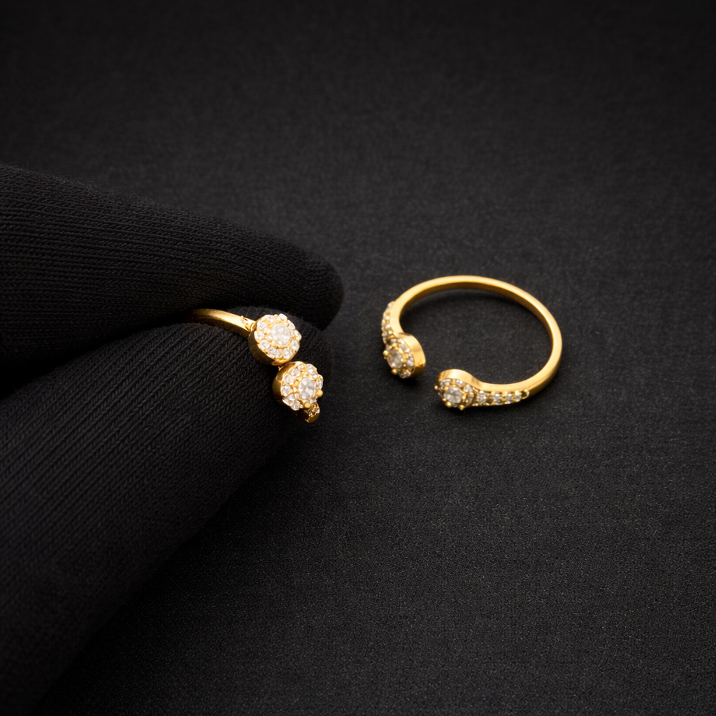 Golden Blossom Open Toe Ring