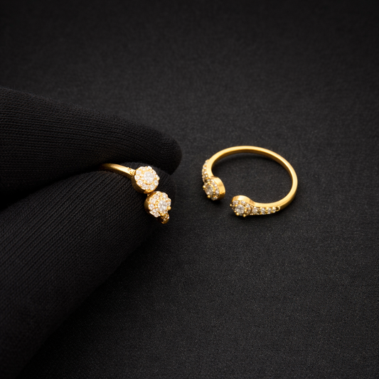 Golden Blossom Open Toe Ring