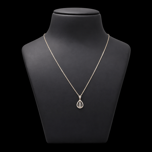 Moonlit Teardrop Silver Necklace