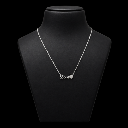 Crowned Love Silver Necklace
