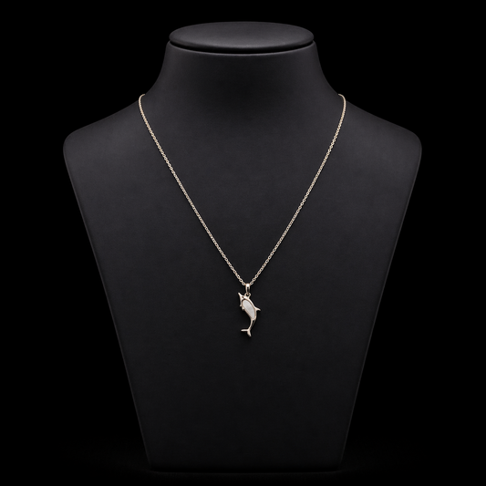 Ocean Whisper Dolphin Silver Necklace