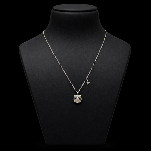 Celestial Shell Charm Silver Necklace