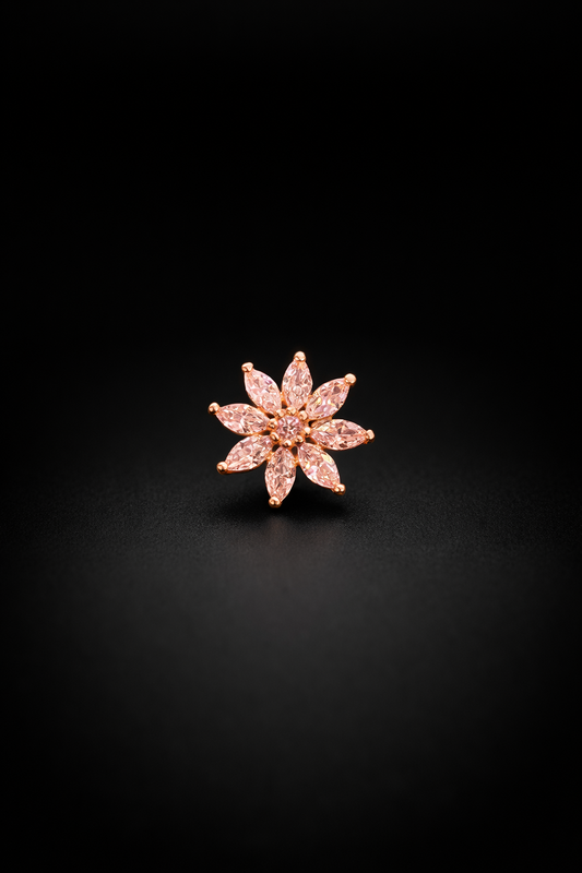 Blush Starflare Silver Nosepin
