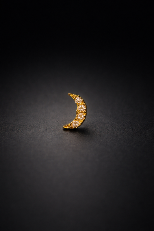 Elegant moon Silver Nose Pin