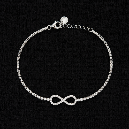 Infinity Sparkle 92.5 Sterling Silver Bracelet