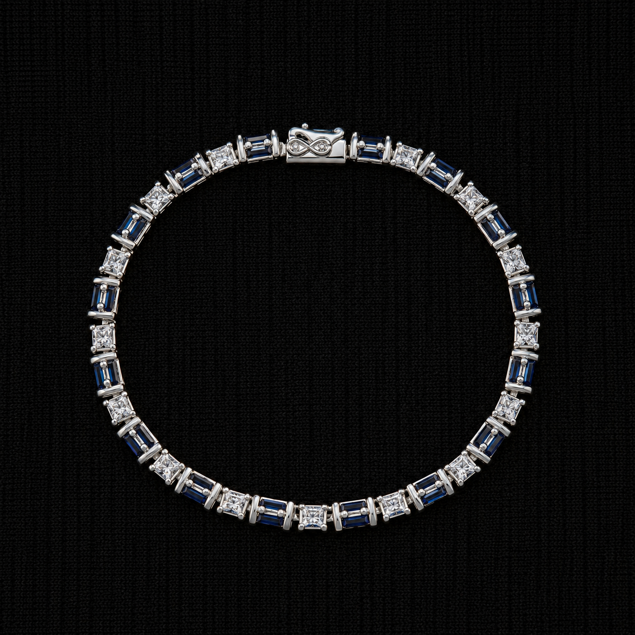 Sapphire Elegance 92.5 Sterling Silver Tennis Bracelet