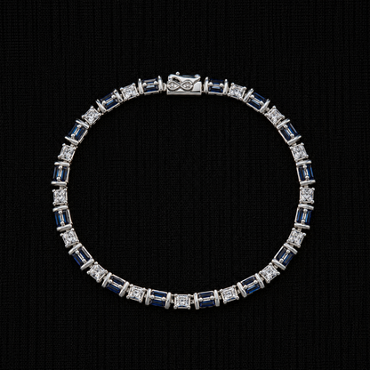 Sapphire Elegance 92.5 Sterling Silver Tennis Bracelet