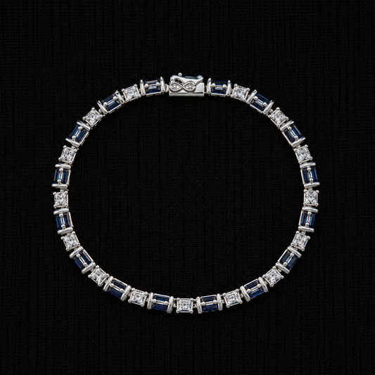 Sapphire Elegance 92.5 Sterling Silver Tennis Bracelet