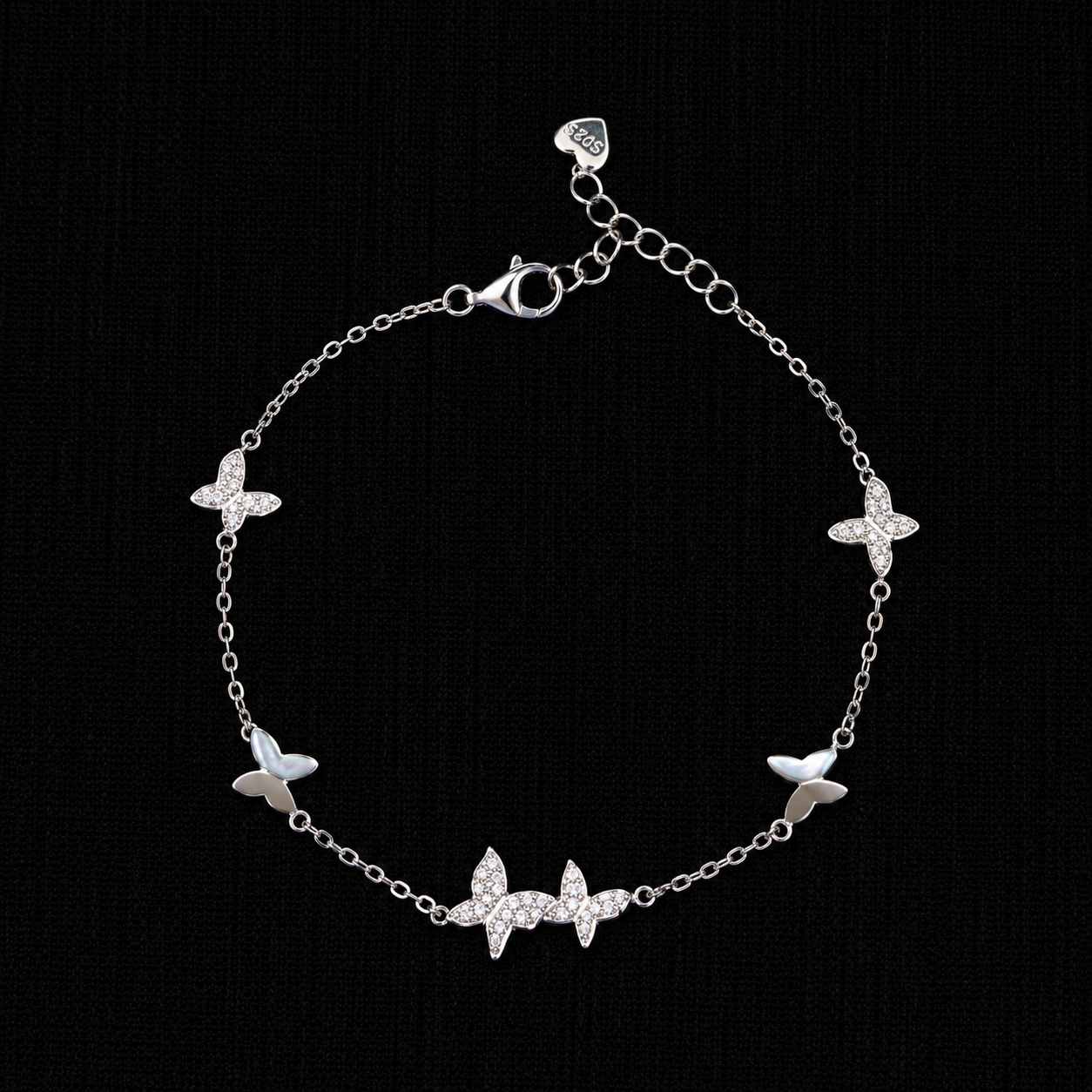 Flutter Grace 92.5 Sterling Silver Butterfly Bracelet