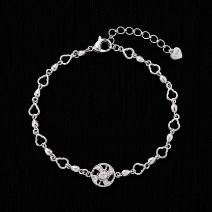 Lucky Clover Charm 92.5 Sterling Silver Bracelet
