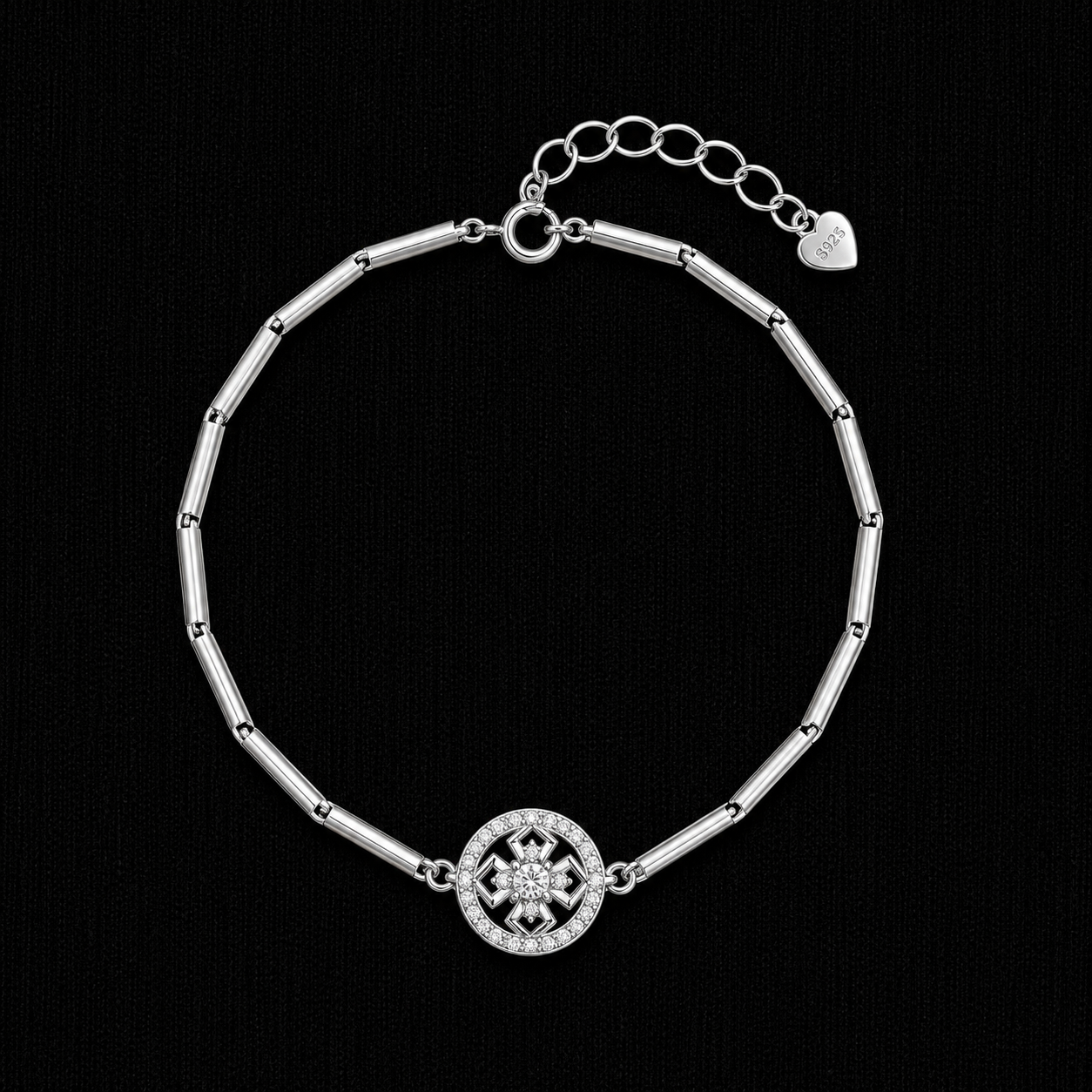 Snowflake Charm 92.5 Sterling Silver Bracelet