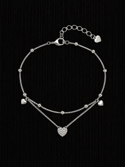 Sweetheart Layers 92.5 Sterling Silver Bracelet