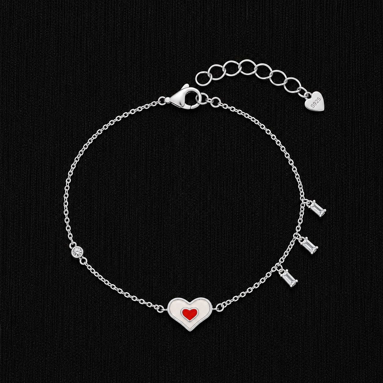 Sweetheart Glow 92.5 Sterling Silver Bracelet