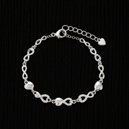 Infinity Hearts 92.5 Sterling Silver Bracelet