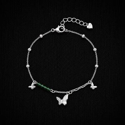 Emerald Flutter 92.5 Sterling Silver Bracelet