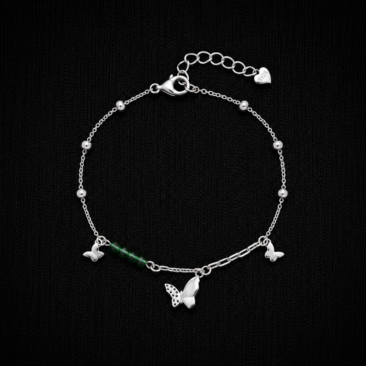 Emerald Flutter 92.5 Sterling Silver Bracelet