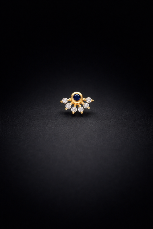 Sapphire Silver Nosepin