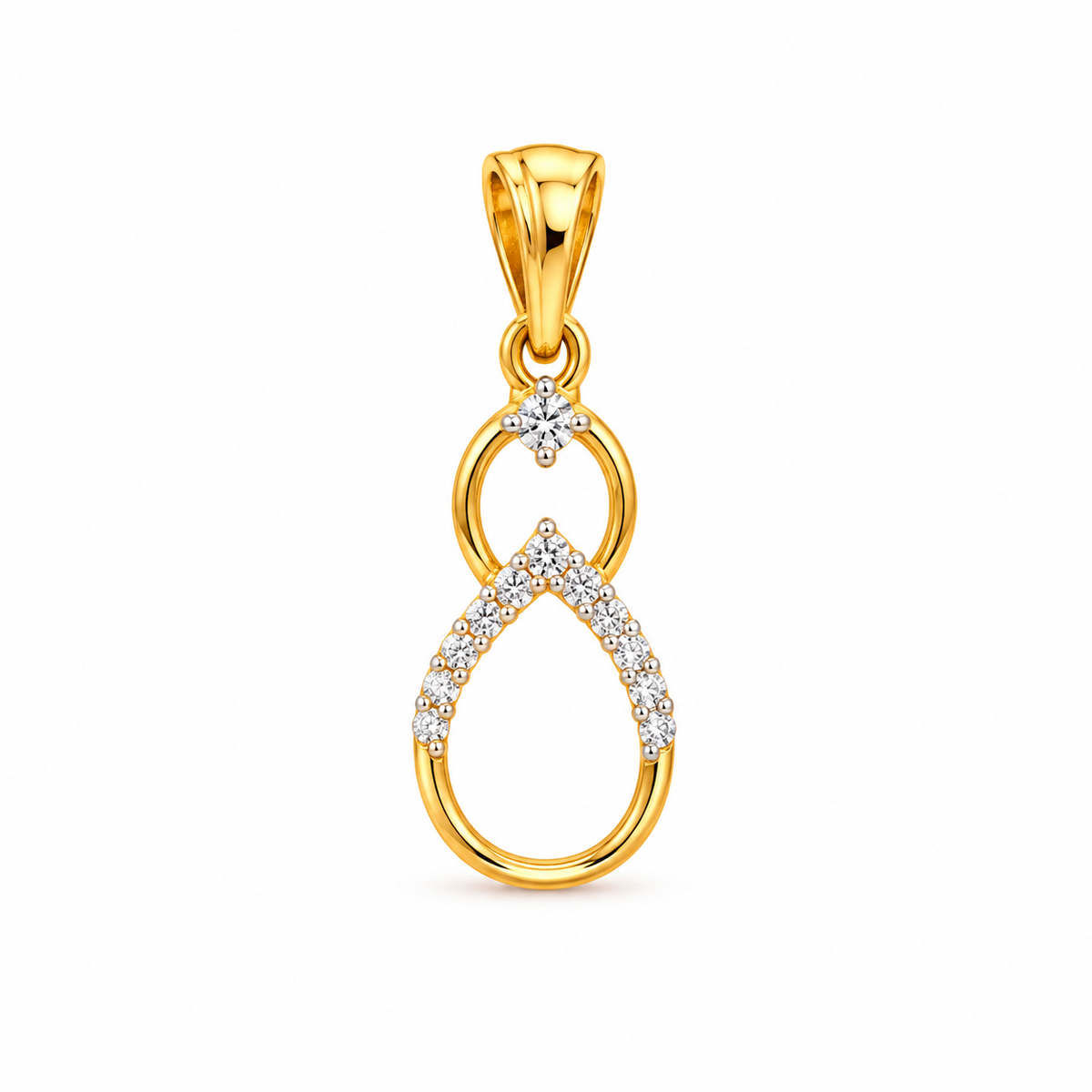 Diamond Teardrop Gold Pendan