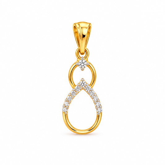 Diamond Teardrop Gold Pendan