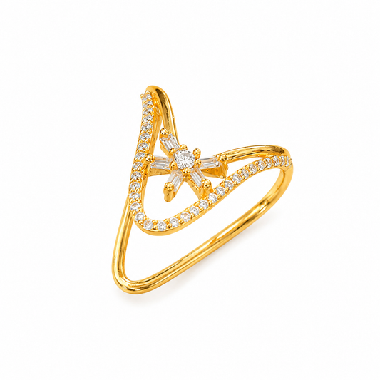 Silver Vanki Ring with Sparkling CZ Stones