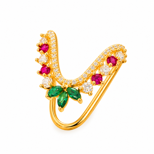 Grace in Every Curve – Gold Plated Silver Vanki Ring