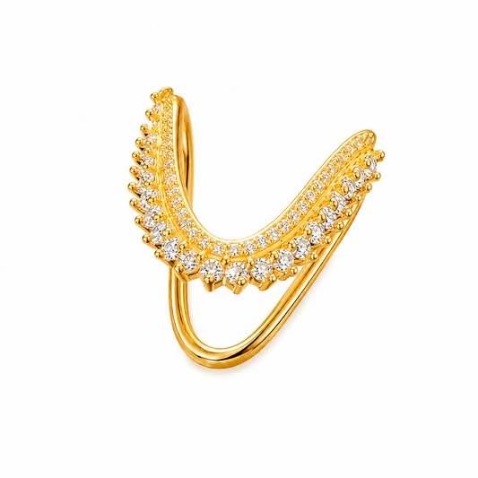 Gold-Plated 925 Silver CZ Vanki Ring | Traditional Adjustable Ring